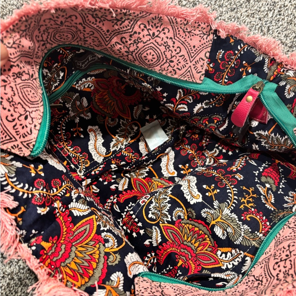 Myra Canvas Tote Bag Leather Myra Bags Tote Bags Upcycled Bag shoulder purse NEW - Picture 5 of 9